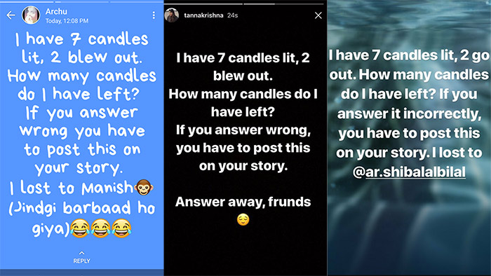 7 Candles Are Lit' Riddle Is Everyone's Insta Story Now And We Figured The Answer For You!